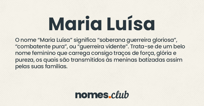 Significado do nome Maria Luísa - Origem e numerologia 