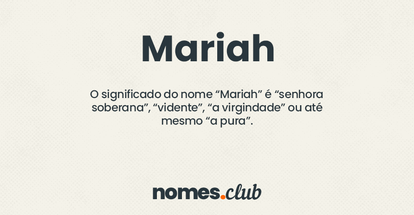 Mariah significado